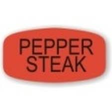 Label Day-Glo Pepper Steak Closeout